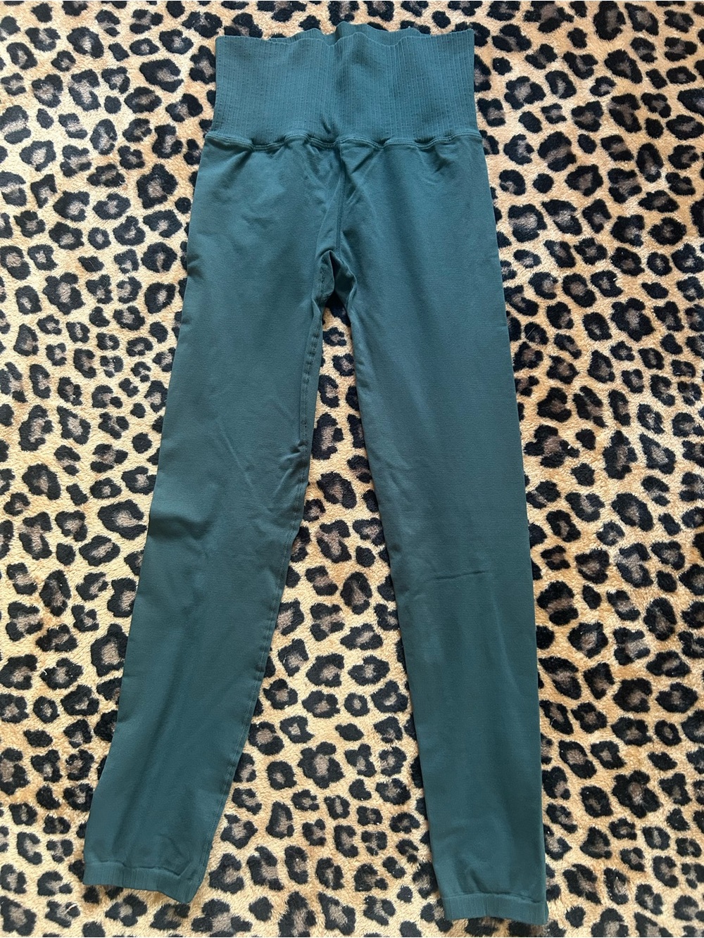 FP Movement by Free People Deep Teal Ribbed High-Waist Leggings